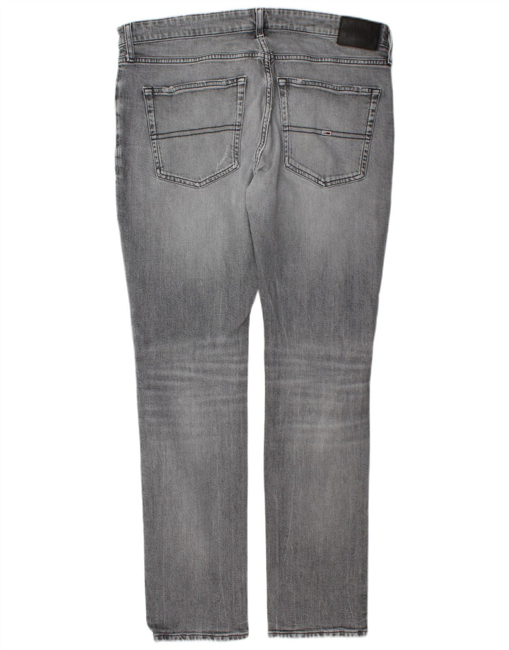 Tommy Hilfiger Herren Distressed Slim Jeans W38 L34 Graue Baumwolle