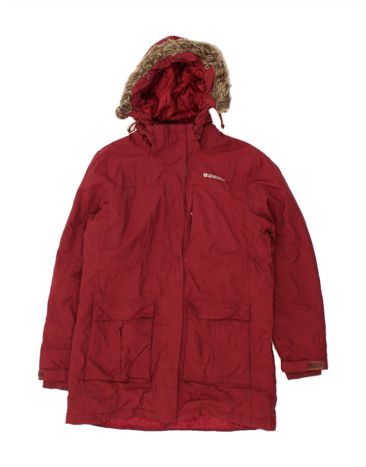 MOUNTAIN WAREHOUSE Womens Hooded Windbreaker Jacket UK 12 Medium Maroon Vintage Mountain Warehouse and Second-Hand Mountain Warehouse from Messina Hembry 