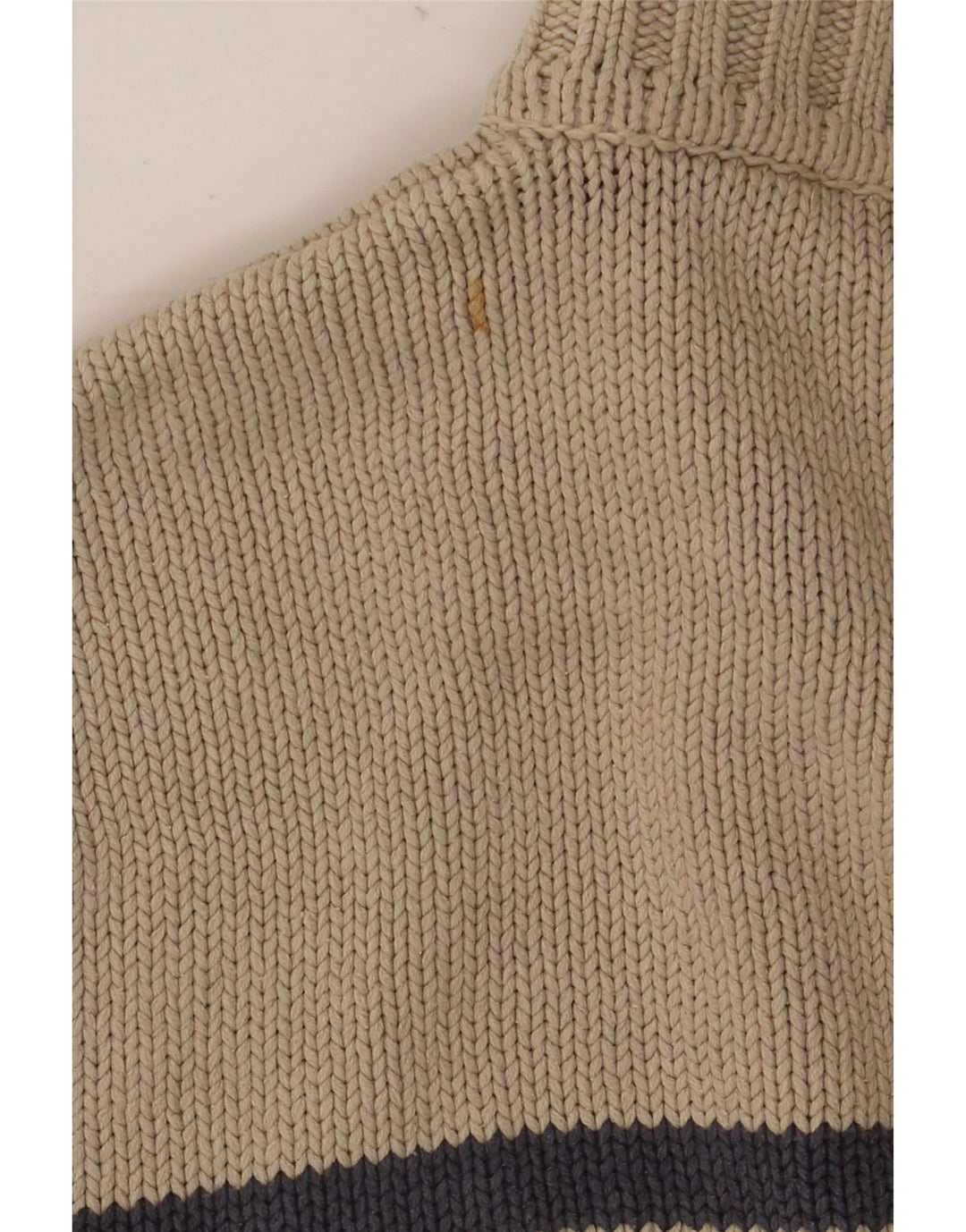 MARKS & SPENCER Herren Blauer Harbor-Pullover mit Reißverschluss am Hals, Größe L, Beige