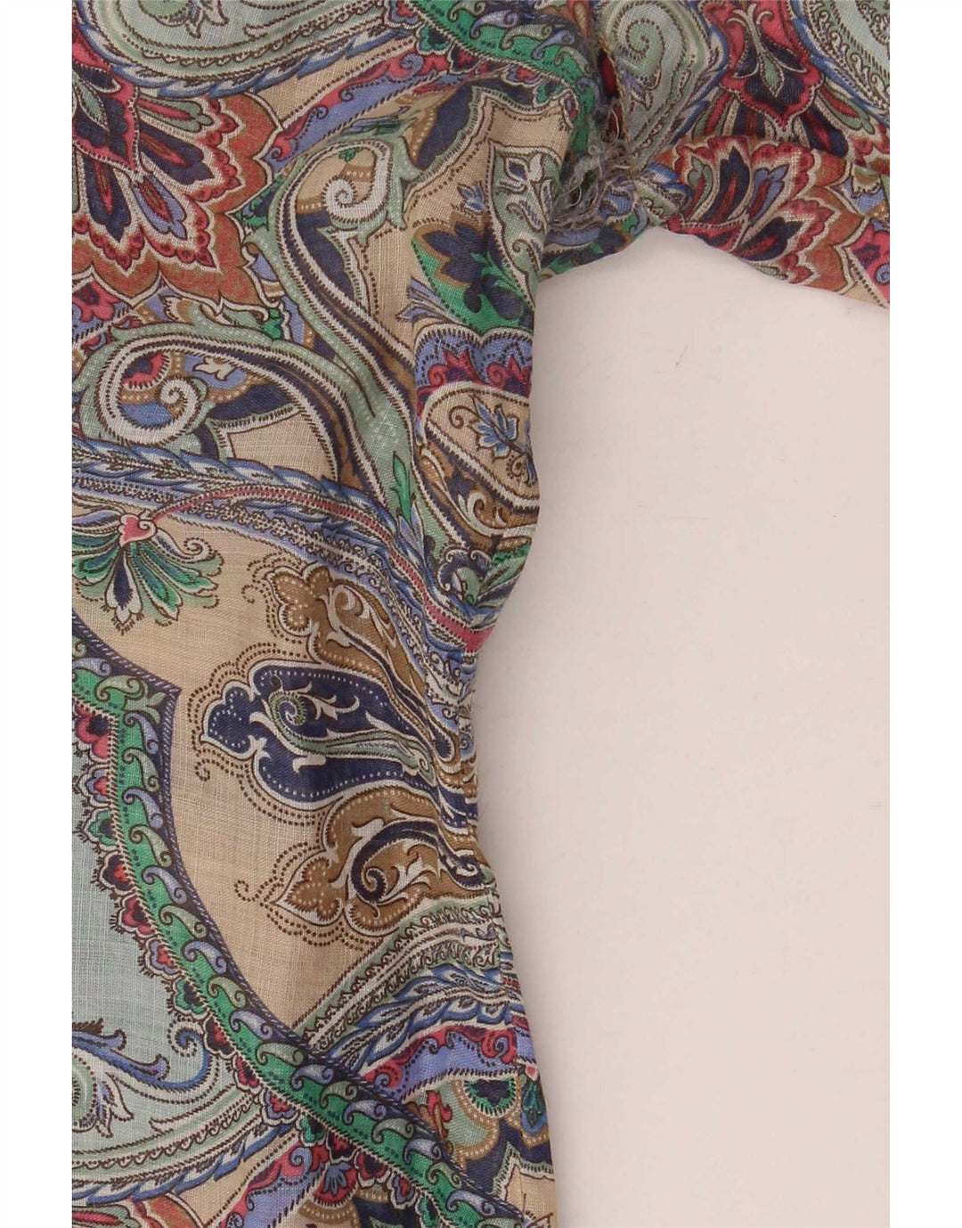 Massimo Dutti Damen Langarm-Blusenoberteil EU 38 Mitteltürkis Paisley