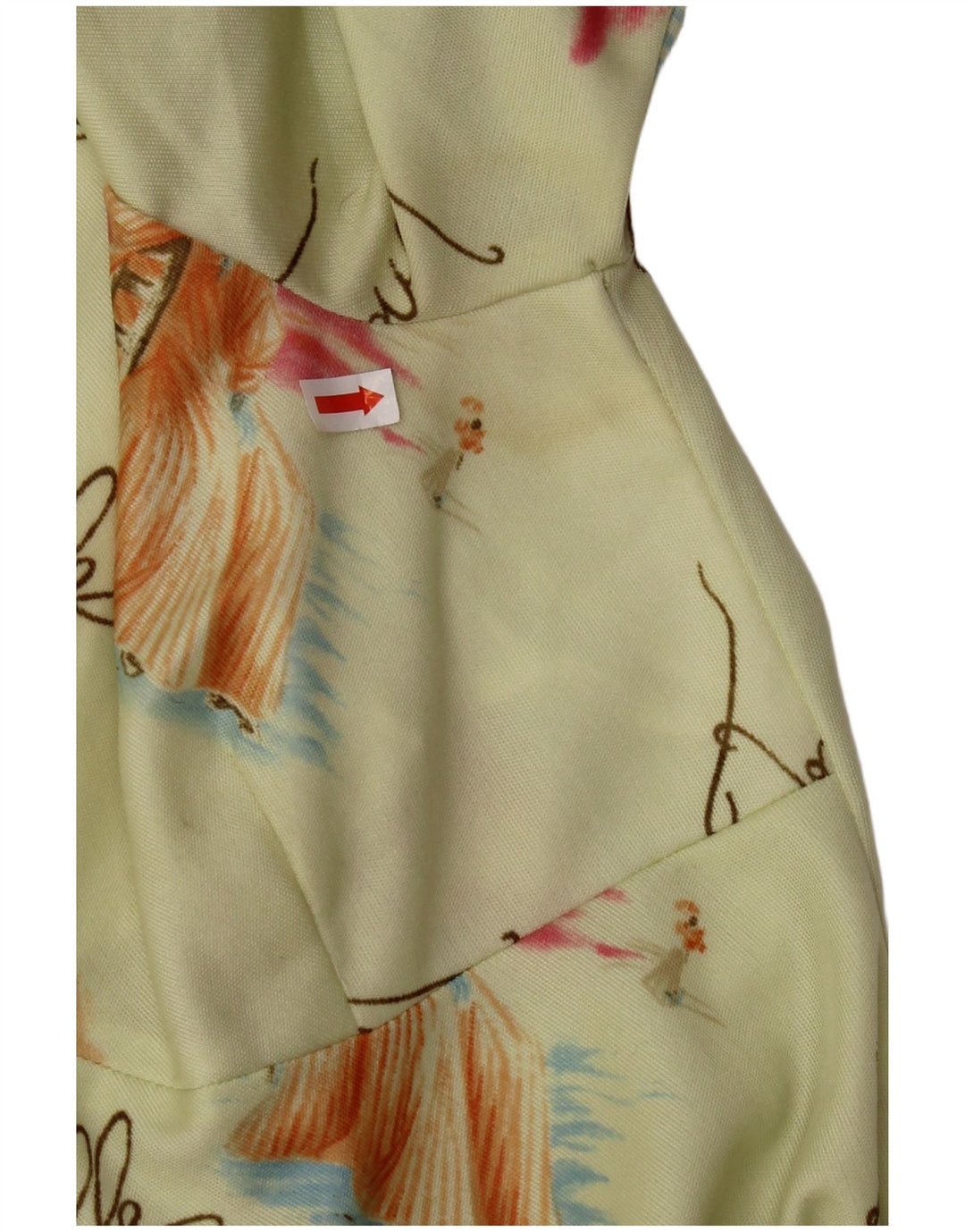VINTAGE A-Linien-Kleid mit abstraktem Muster für Damen, Gr. 8, klein, Grün