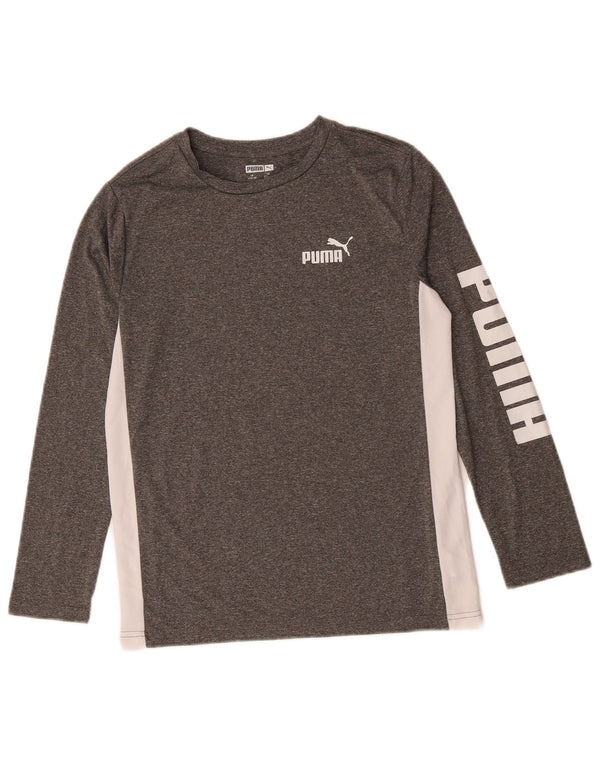 Puma Jungen Graphic Top Langarm 14–15 Jahre Large Grau Farbblock