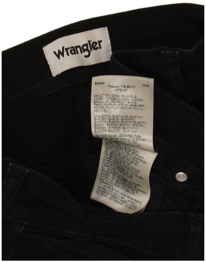 Wrangler Herren Larston Slim Jeans W31 L32 Schwarze Baumwolle