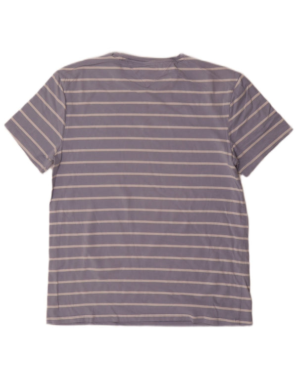 Tommy Hilfiger Womens Slim Fit T-Shirt Top UK 14 Medium Blue Striped Cotton
