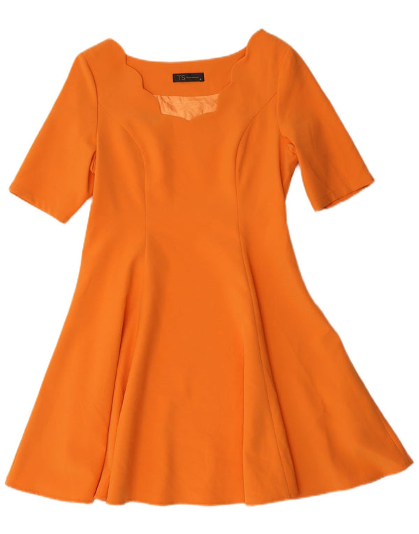 Vintage Damen A-Linie Kleid UK 12 Medium Orange