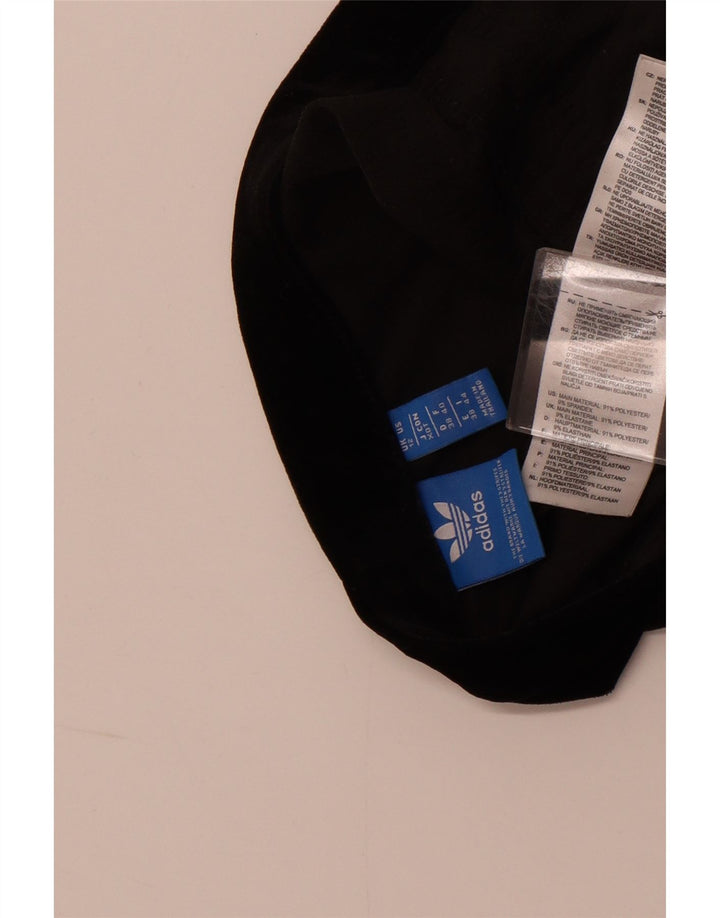 ADIDAS Damen Velours-Leggings UK 12 Medium Schwarz Polyester