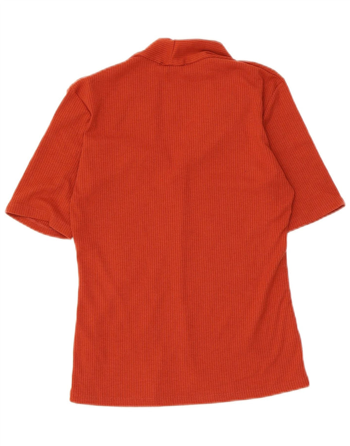 Zara Damen Bluse Top UK 8 Small Orange