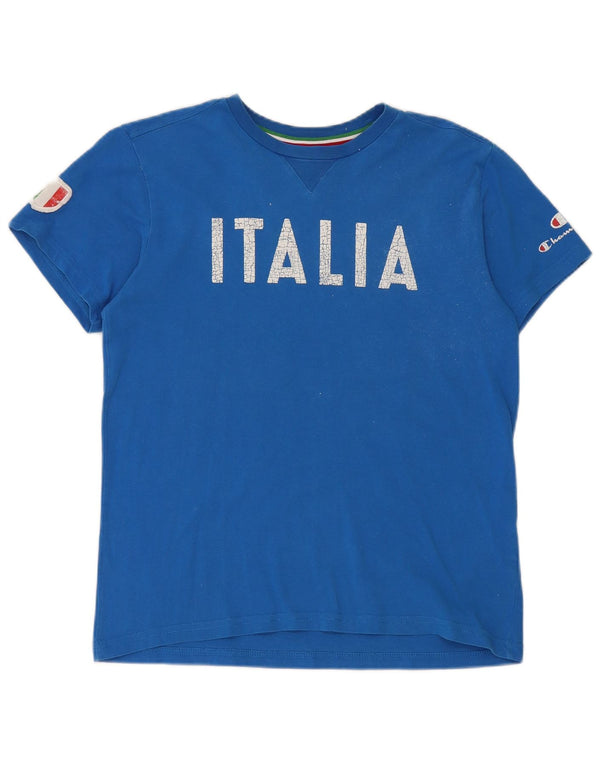 Champion Italia Grafik-T-Shirt für Jungen, 11–12 Jahre, Größe L, Blau