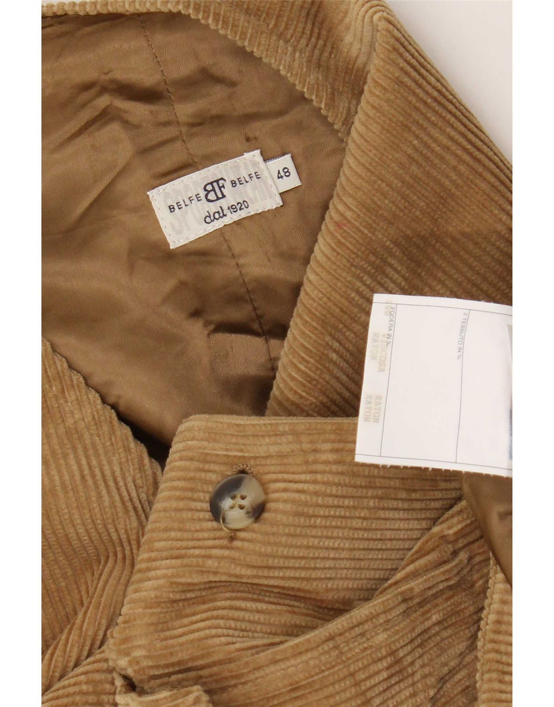Belfe Damen Cordweste IT 48 XL Braun Rayon