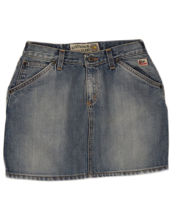 Roy Rogers Damen Mini-Jeansrock W29 mittelblaue Baumwolle
