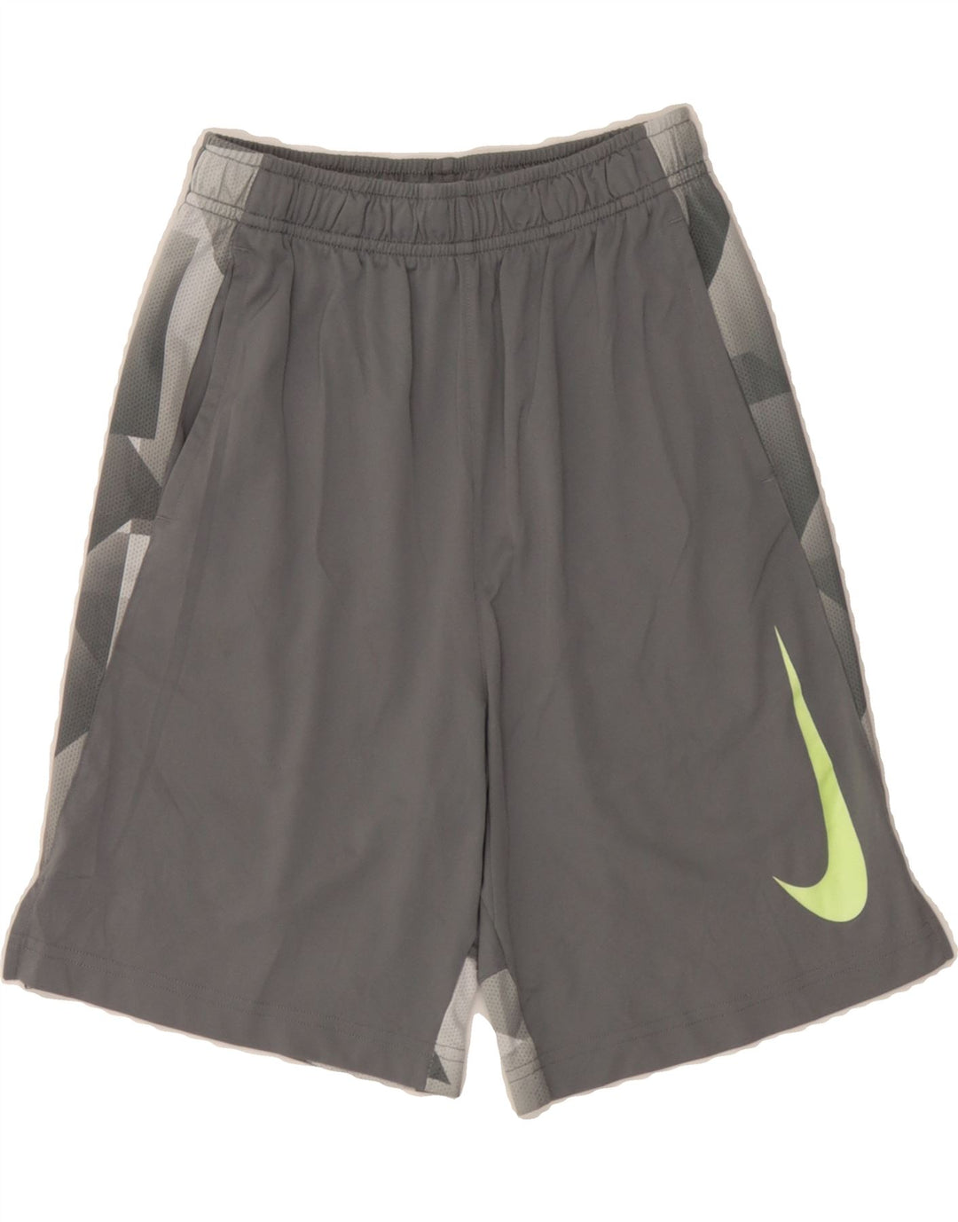 NIKE Boys Sport Shorts 12-13 Years Large Grey Colourblock Polyester Vintage Nike and Second-Hand Nike from Messina Hembry 