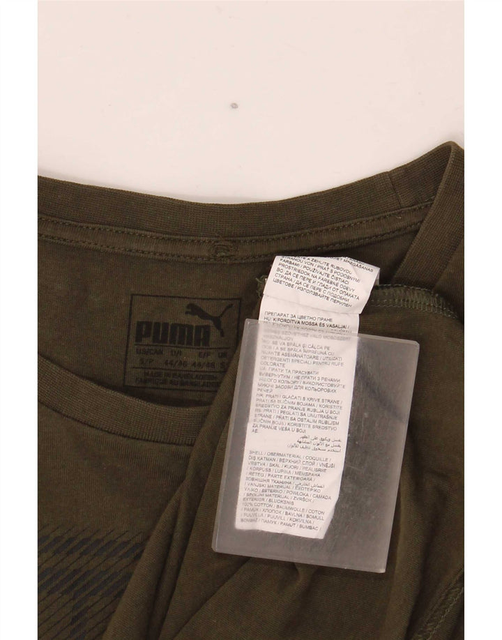 Puma Herren T-Shirt mit normaler Grafik, Größe S, Khaki, Baumwolle