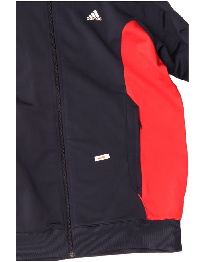 Adidas Herren Trainingsanzug Top Jacke UK 42/44 Large Marineblau Polyester