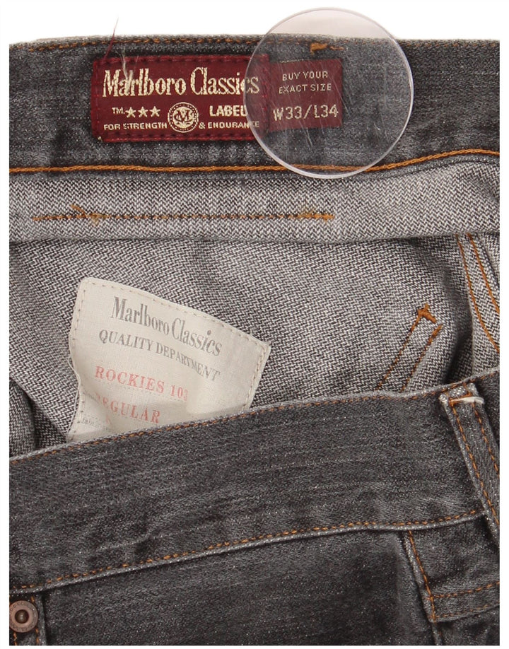MARLBORO CLASSICS Herren Straight Jeans W33 L29 Graue Baumwolle