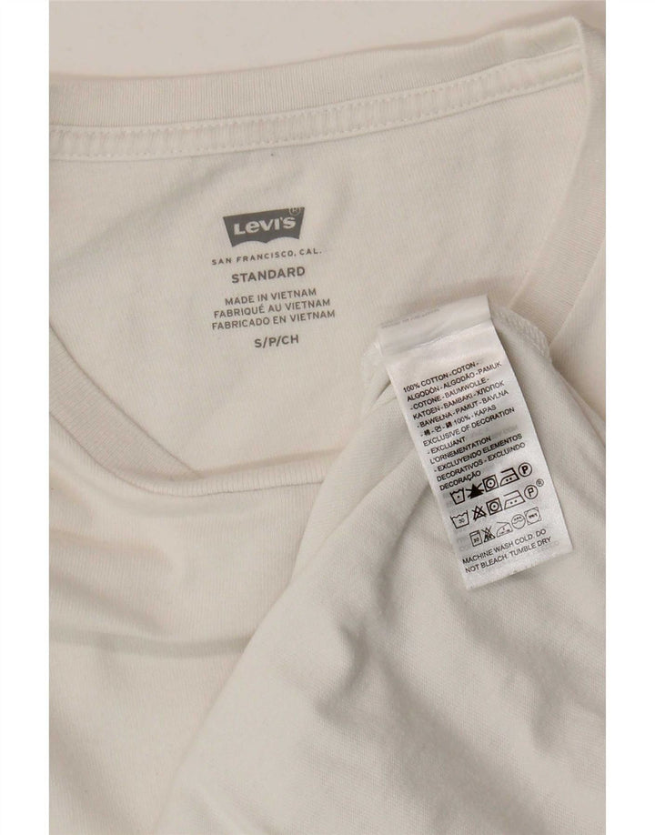 Levi's Herren Standard T-Shirt Top Small aus weißer Baumwolle