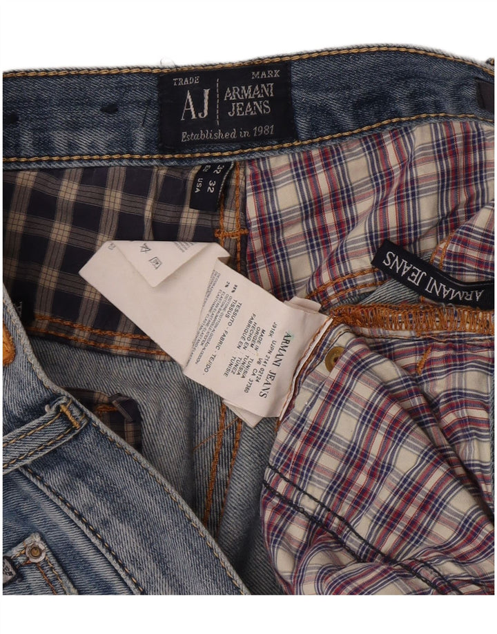 Armani Herren Straight Jeans W32 L28 Blaue Baumwolle