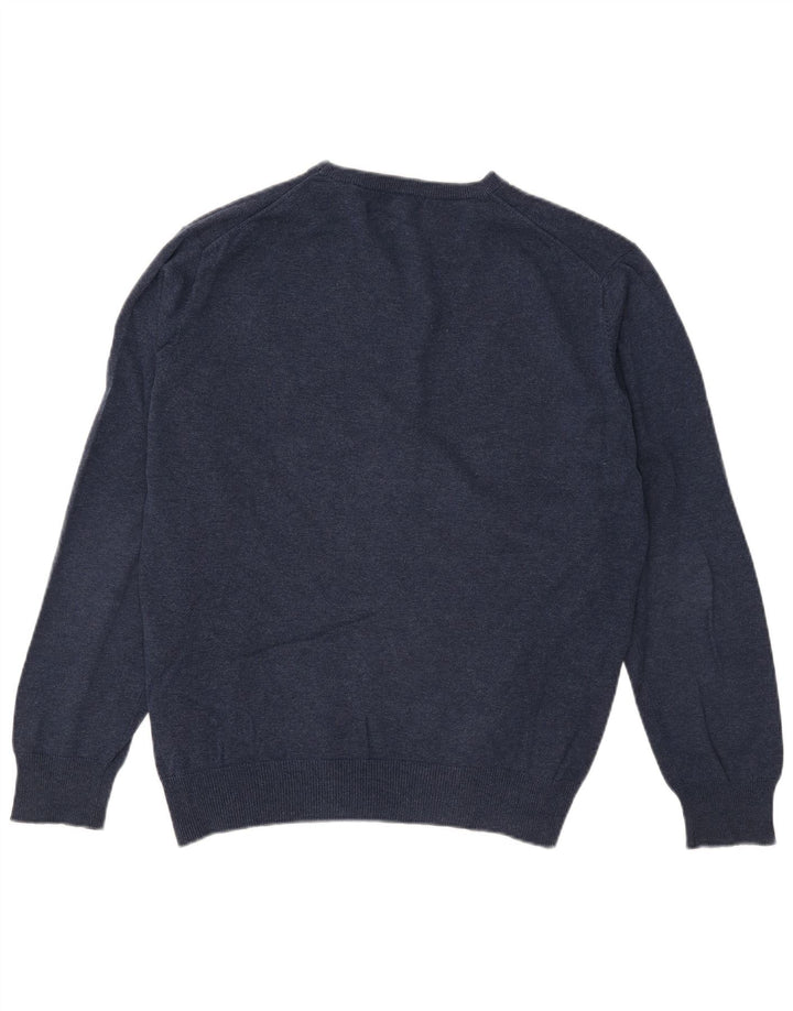 Gant Herren-Pullover mit Rundhalsausschnitt, groß, marineblaue Baumwolle