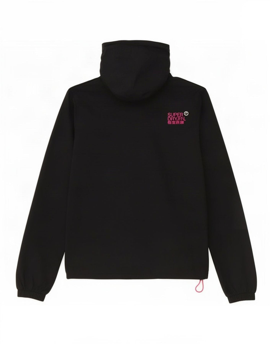 Superdry Damen-Windbreakerjacke mit Kapuze, UK 16, Größe L, Schwarz, Polyester
