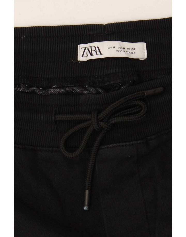 Zara Herren Jogger-Chinohose, Größe M, W31, L26, Schwarz