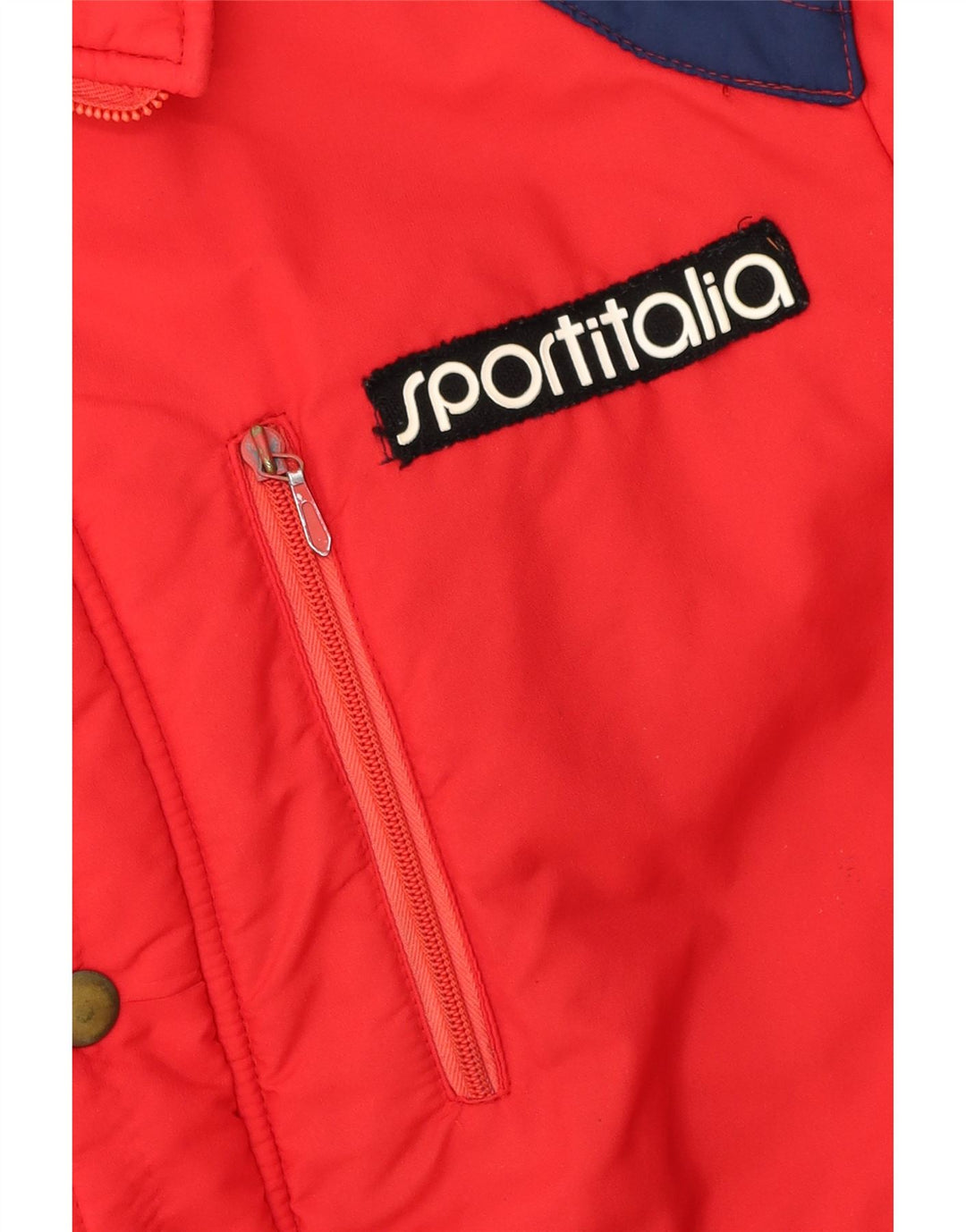 Sportitalia Wattierte Herrenjacke UK 38 Mittelroter Farbblock