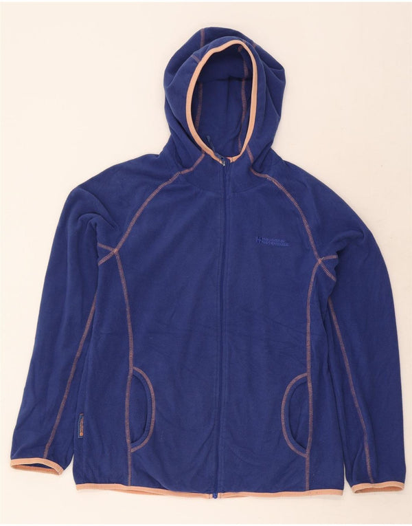 Mountain Warehouse Damen-Fleecejacke mit Kapuze, UK 14, Größe L, Blau, Polyester