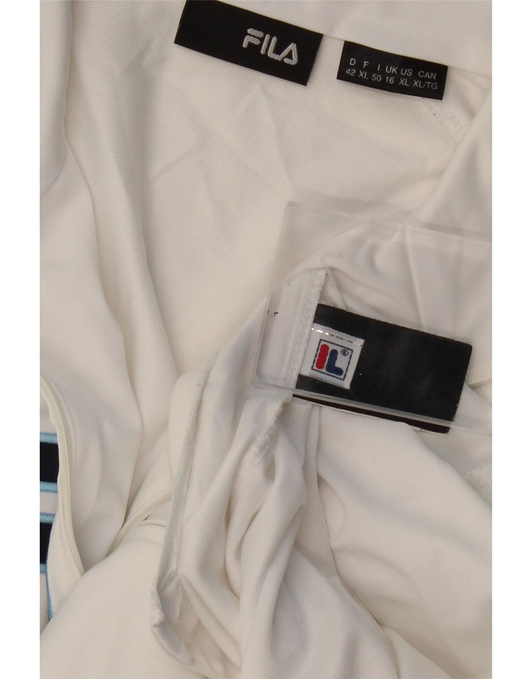 Fila Damen Grafik-Trainingsanzug-Top-Jacke UK 16 Large Weiß