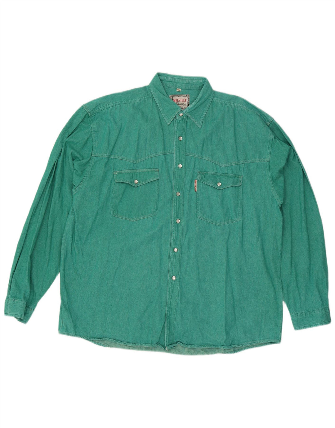 Melville Herrenhemd 2XL Grüne Baumwolle