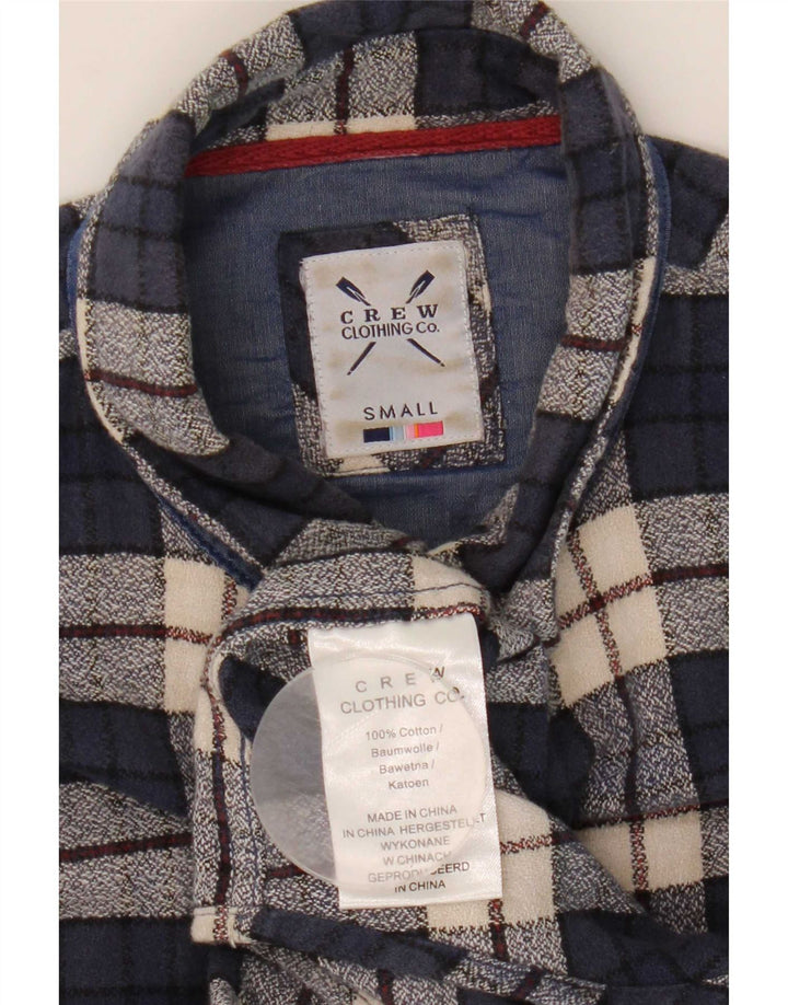 Crew Clothing Herren-Flanellhemd, klein, marineblau, kariert, Baumwolle