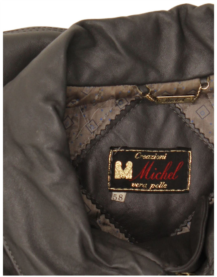 Michel Herren Lederjacke IT 58 4XL Graues Leder