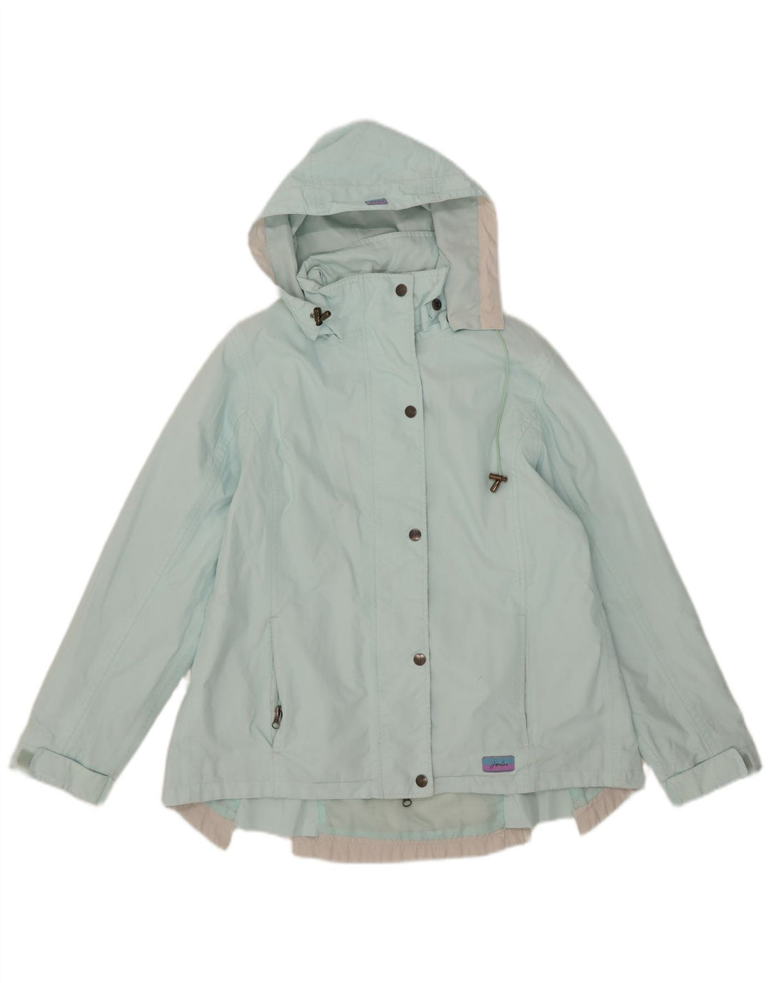 Joules Damen-Regenjacke mit Kapuze, Größe S, Türkis, Polyester