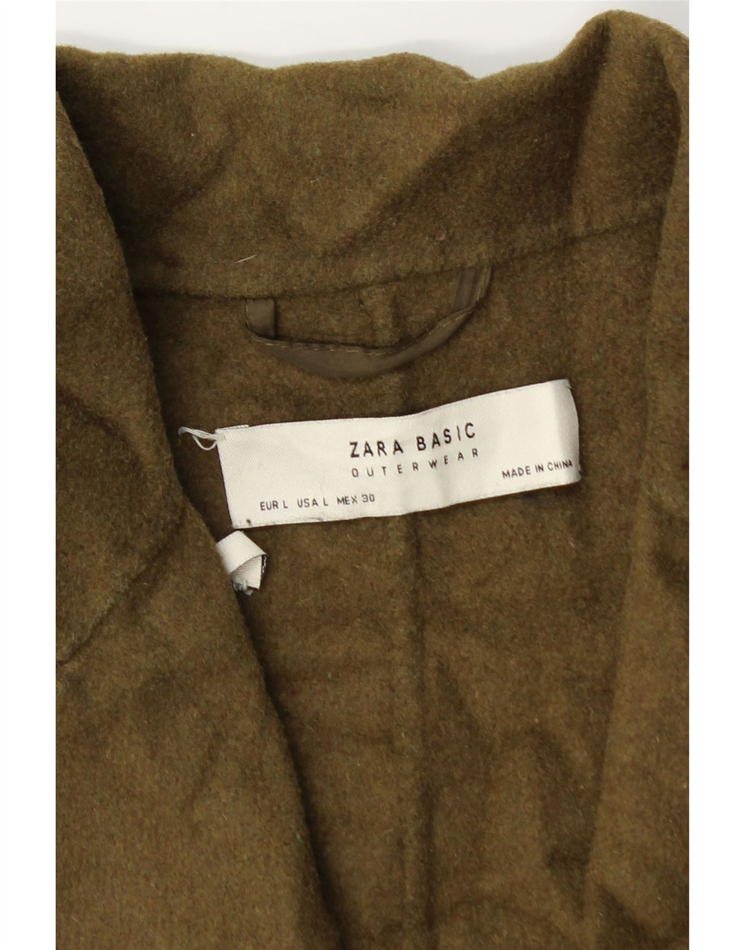Zara Damen Übergroßer Mantel UK 16 Große Khaki-Wolle