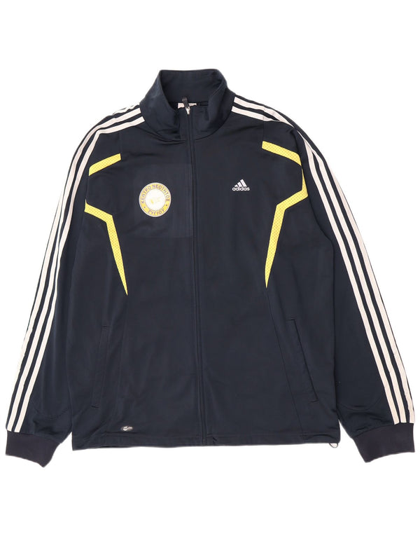 Adidas Herren-Trainingsanzug mit grafischem Oberteil, mittelgroß, Marineblau, Farbblock