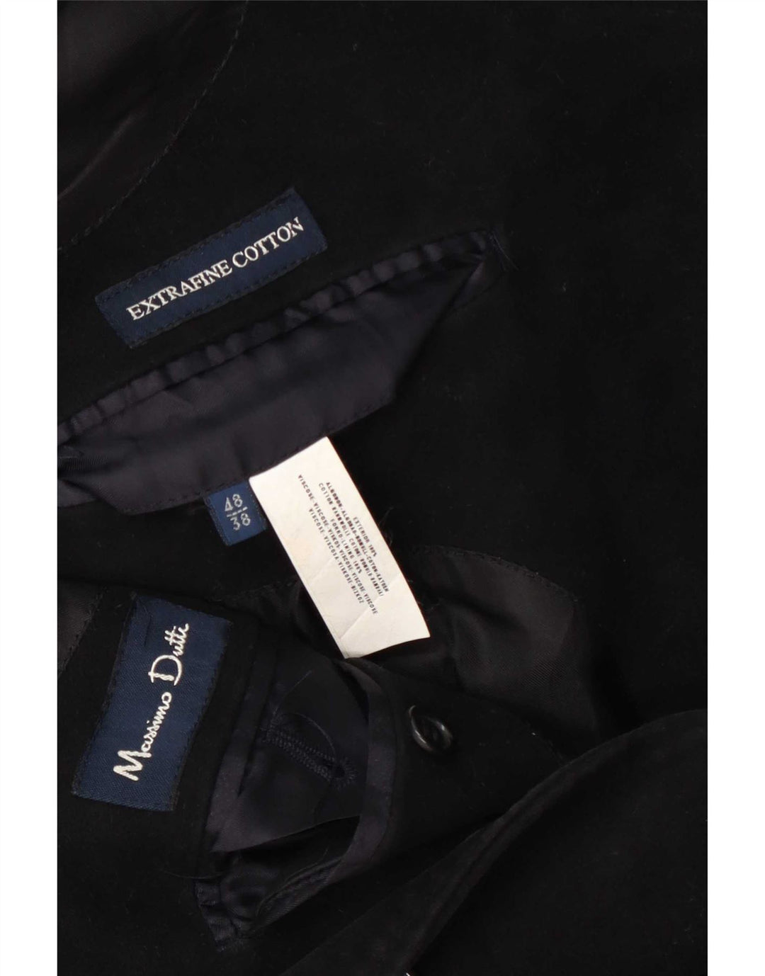 Massimo Dutti Herrenmantel EU 48 Mittelschwarze Baumwolle