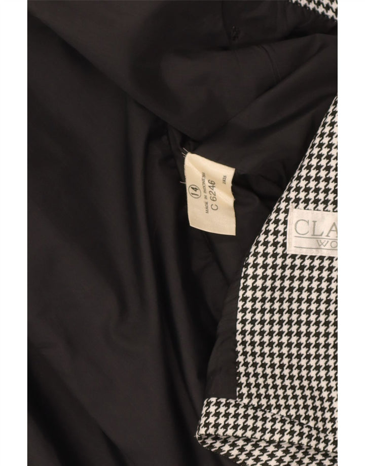 CLASSIC Zweireihiger Damen-Blazer, Gr. 44, Schwarz, Hahnentrittmuster