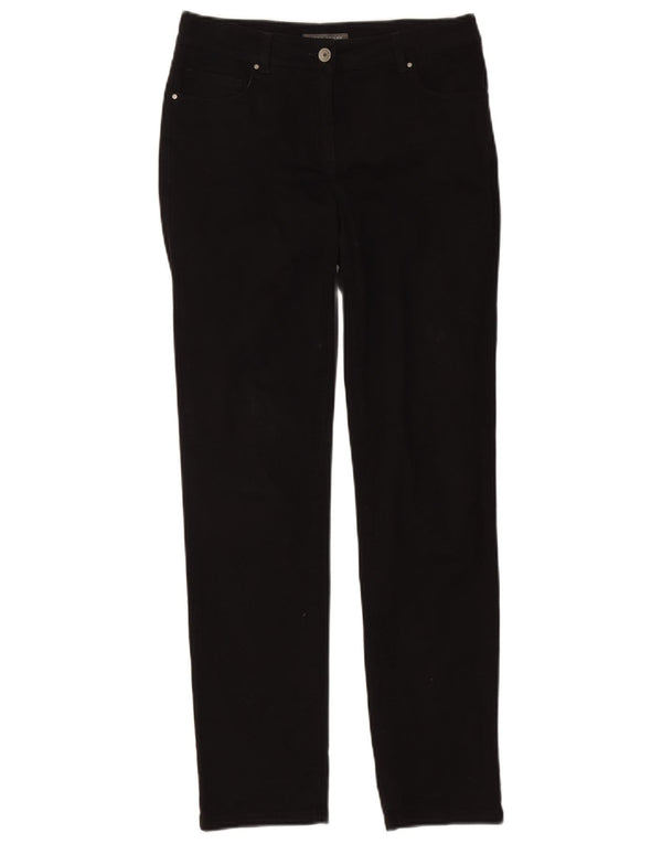 Laura Ashley Damen Slim Jeans UK 8 Small W27 L30 Schwarze Baumwolle