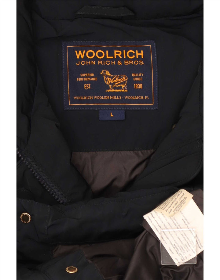 Woolrich Damen Wattierter Mantel UK 16 Large Marineblau Polyester