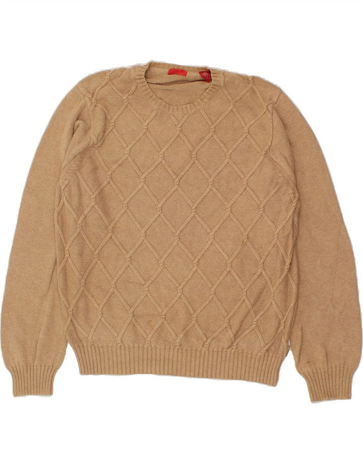 IZOD Mens Crew Neck Jumper Sweater Large Beige Vintage Izod and Second-Hand Izod from Messina Hembry 