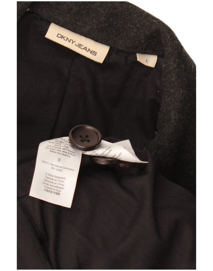 DKNY Herren Pea Coat UK 40 Große graue Wolle