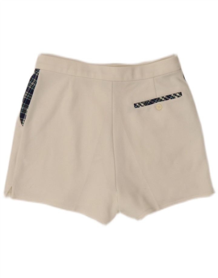 Lacoste Herren-Chinoshorts, Größe 38, klein, W28, weiß kariertes Polyester