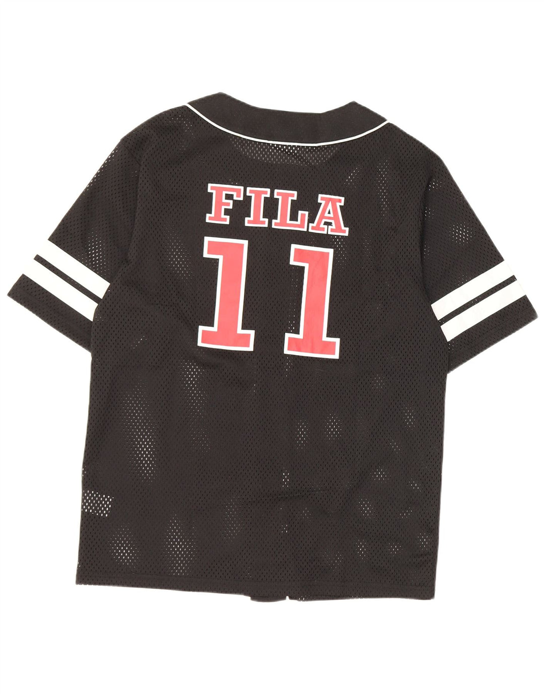 Fila Herren Grafik-Jersey-Oberteil, klein, schwarzes Farbblock-Polyester