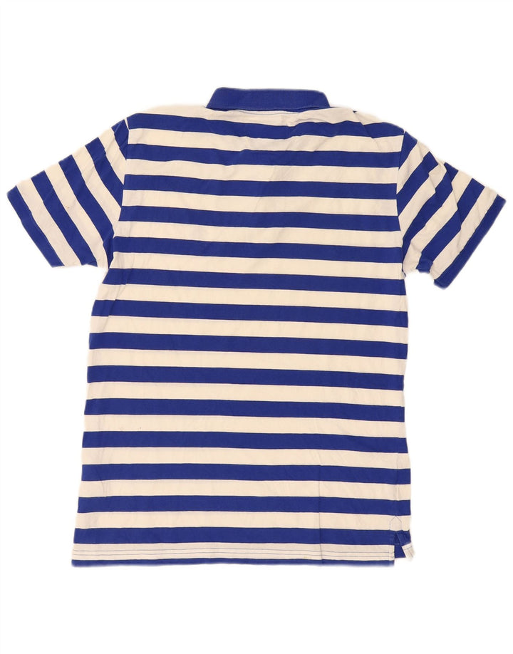 Penguin Herren-Poloshirt mit normaler Passform, mittelblau, gestreift, Baumwolle