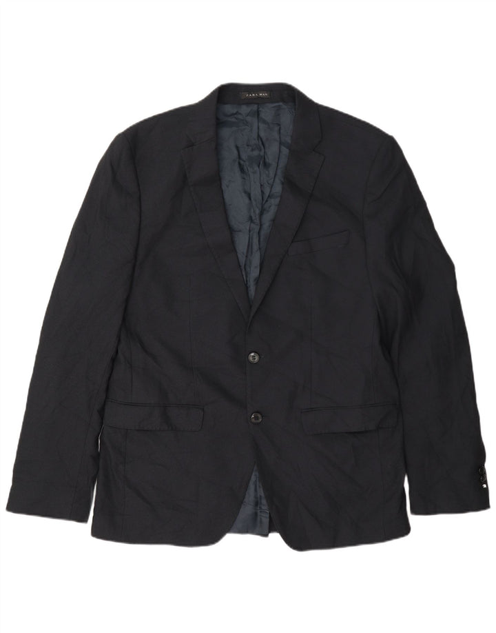 Zara Herren-Blazer mit 2 Knöpfen, EU 52, groß, Marineblau