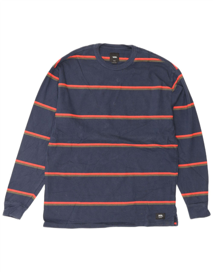 VANS Herren-Oberteil, langärmelig, klein, Marineblau gestreift