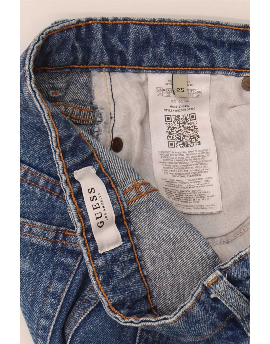 Guess Damen Distressed Denim Shorts W25 XS Blau Polyester