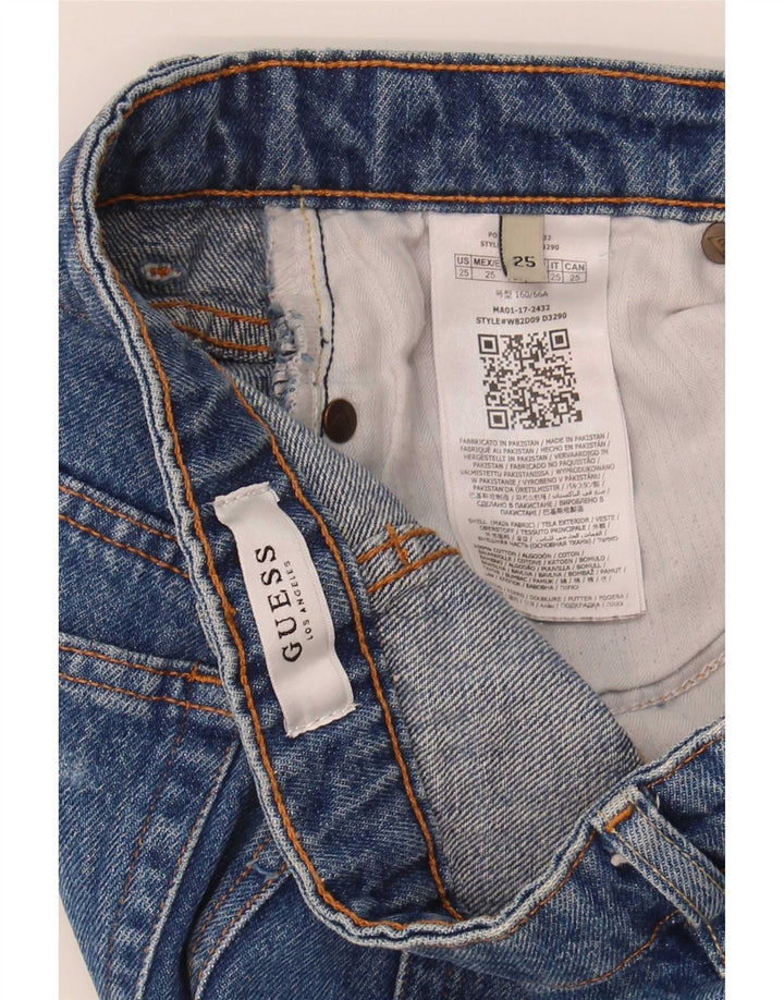 Guess Damen Distressed Denim Shorts W25 XS Blau Polyester