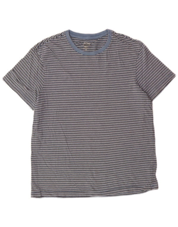 J. CREW Damen T-Shirt Top UK 14 Mittelblau gestreift