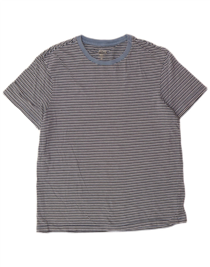J. CREW Damen T-Shirt Top UK 14 Mittelblau gestreift