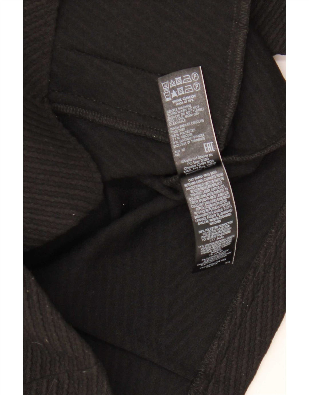 Marks & Spencer Damen Crop Full Zip Blazer Jacke UK 14 Medium Schwarz