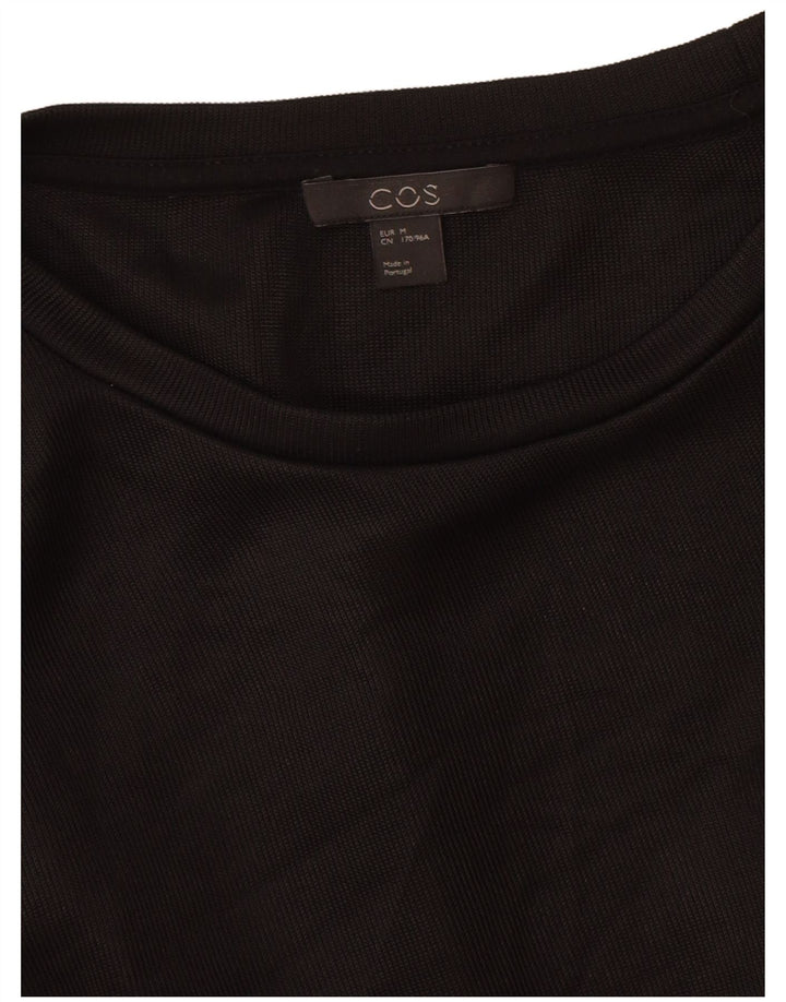 Cos Damen Übergroßes T-Shirt-Oberteil UK 14 Mittelschwarze Viskose