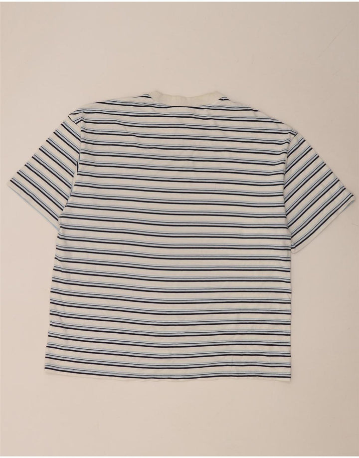 Adidas Herren T-Shirt Top XL weiß gestreift aus Baumwolle